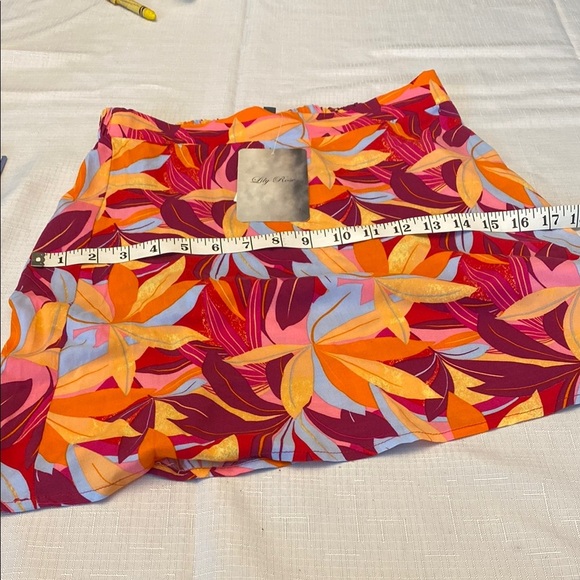 Lily Rose Red and Orange Mini Skirt Resort Wear - Picture 6 of 6